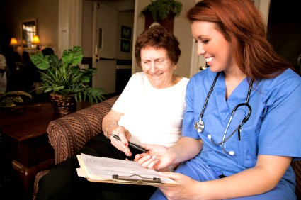Senior woman chose Home Care  with a caregiver